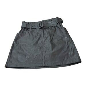 Ci Sono Skirt Black Faux Leather Size Medium With Pockets & Belt Loops
